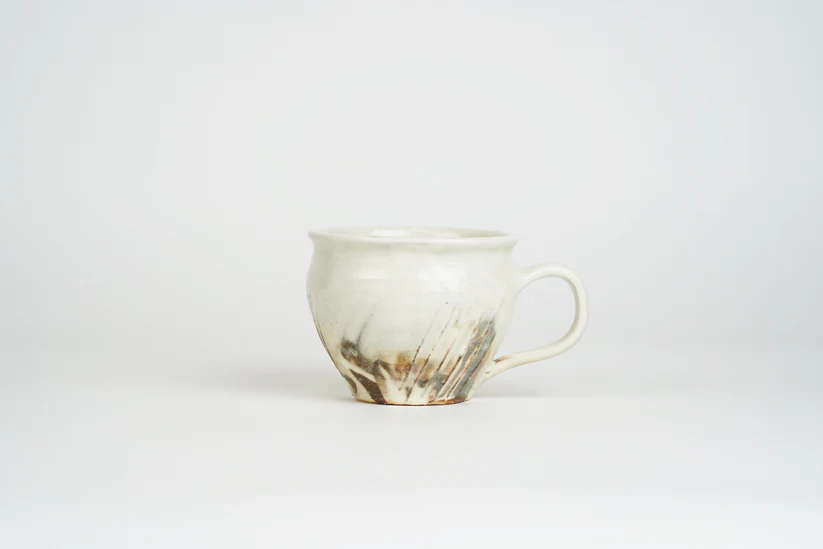 粉引窯変丸型マグカップ